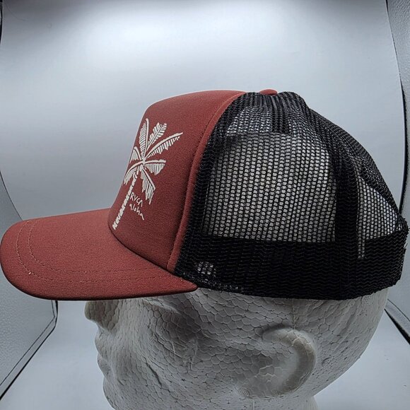 RVCA Aloha Adults Red Black Trucker Hat Casual Beach Summer Athletic Adjustable - Picture 2 of 9